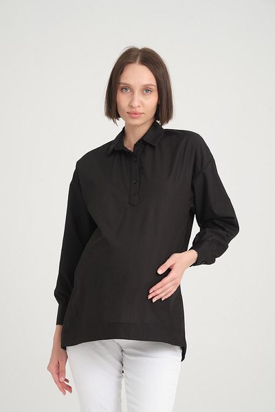 Işşıl IŞIL B113 - Maternity Tunic, Cotton Shirt with Half Placket and Nursing Detail