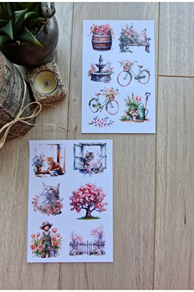 Mona Craftist مجموعة ملصقات عتيقة مكونة من 13 قطعة على شكل زهرة - ملصقات نافذ...