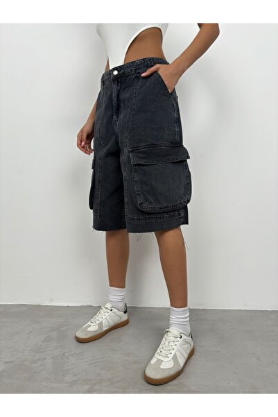 Ceyceygiyim Geniş Cepli Bermuda (antrasit)