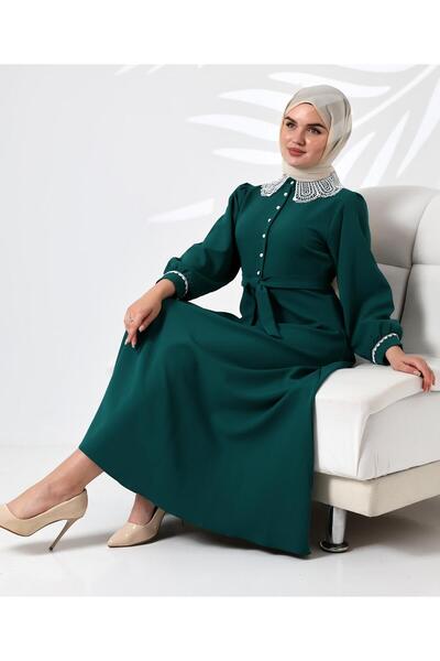 SHİROSA Дамска рокля с дантелена яка