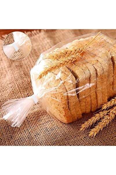 Dekals 100 Adet 'klips' Buzdolabı Poşeti Kapatma Teli Poşet Ağzı Bağlama Klipsi 9 Cm