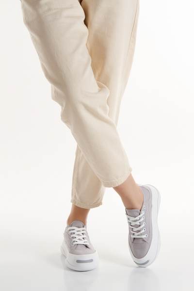 DARUGA Kadın Yüksek Taban Keten Günlük Sneaker