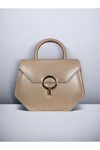 Angel Polo حقيبة يد وكتف باللون البيج