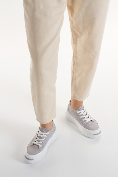 DARUGA Kadın Yüksek Taban Keten Günlük Sneaker