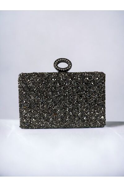 Peony Boutique حقيبة يد وكتف من الحجر الرمادي