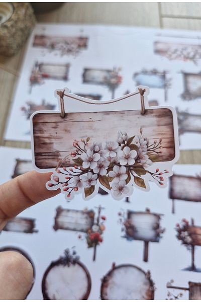 Mona Craftist مجموعة ملصقات لافتة زهور مكونة من 23 قطعة - ملصق عتيق أخلاقي