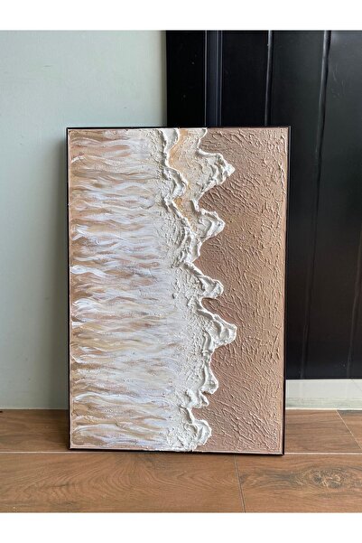 Atölye Sade Modern Dekoratif Kabartmalı Pinterest Trend Tablo Deniz El yapımı...