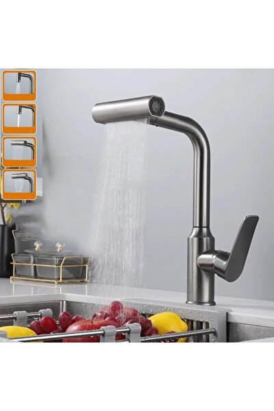 OEM 4-Function Shower Waterfall - Kitchen Sink Faucet, 7 Years Warranty, Spiral Fountain Thal