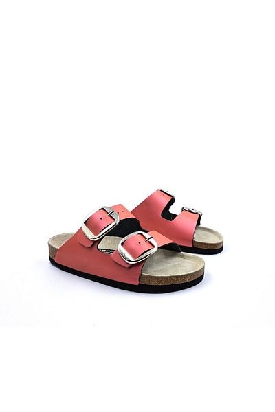 wizard slippers Papuci de damă Merlin din piele naturală cu talpă din plută cu bandă dublă