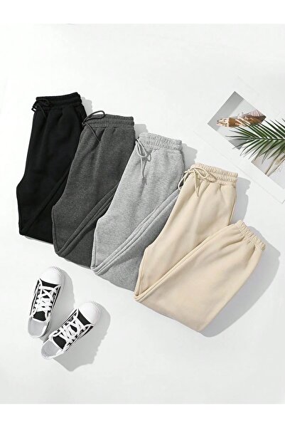 EYAX MODA PANTALONI DE ANTRENAMENT UNISEX, 4 PACHETE, MĂRIME MARE