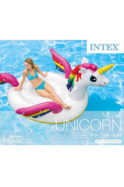 Intex Mega Island Şişme Unicorn At Deniz Yatağı 287x193x165 cm