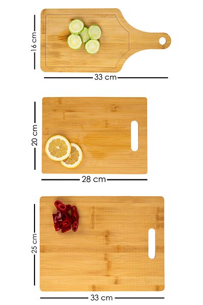 Lizzy Set of 3 Bamboo Cut Presentation Boards