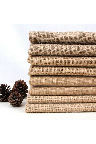 serpildüğme Natural Jute Fabric (Width 1 Meter - Length 1 Meter)