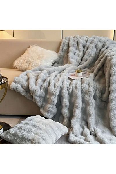 sevaradekor Husa de canapea de pluș Husă de canapea pufoasă Husă de canapea Bubble 200 x 75 cm