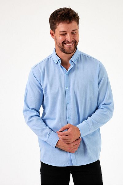 HAWKKİNG Ανδρικό πουκάμισο Oversize με υφή