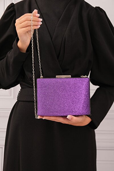 ROZA CANTA Geantă de seară pentru rochie de seară pentru femei KumSim violet