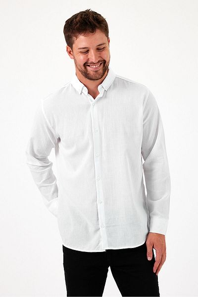 HAWKKİNG Ανδρικό πουκάμισο Oversize με υφή