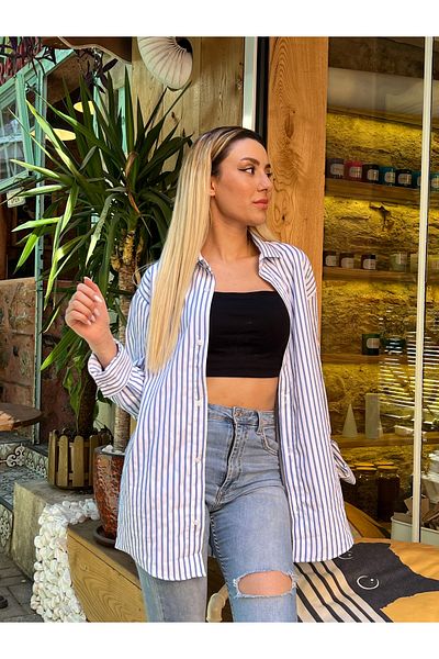 MFU collection Cămașă oversize cu dungi