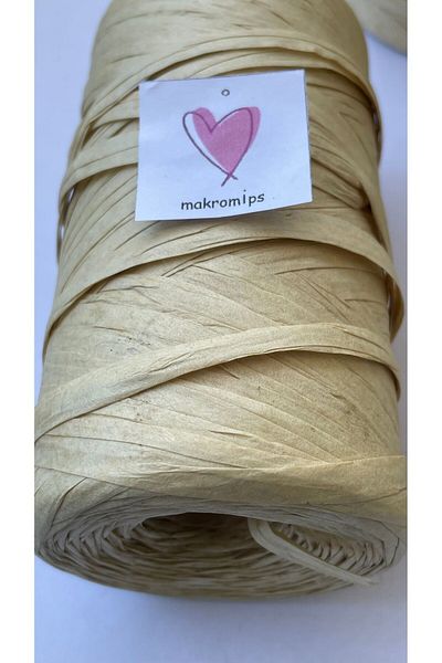 Makromİps 100g Soft Raffia - Paper, Natural Raffia Mirror Hat and Bag Supla Mesh