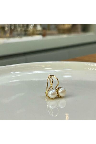 Zeynep Özkan Tasarım Gerçek İnci Pirinç Küpe