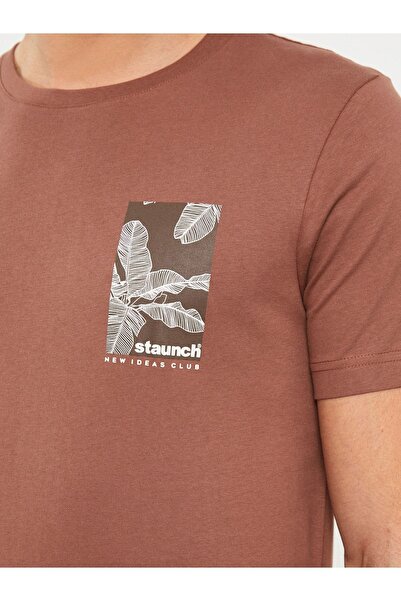 LC Waikiki Printed Men's Combed Cotton T-Shirt - Crew Neck, Short Sleeve