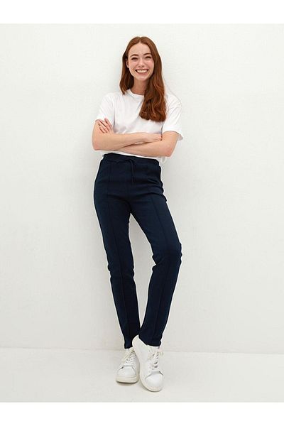 LC Waikiki Lcwaikı Basic Women's Sweatpants with Elastic Waist and Straight Pocket Detail