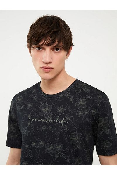 LC Waikiki Ανδρικό μπλουζάκι Lcw Casual Crew με κοντό μανίκι με χτενισμένο σχέδιο