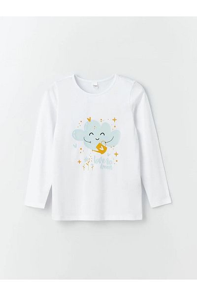 LC Waikiki Set de pijamale cu mânecă lungă cu imprimeu pentru copii LCW pentru fete