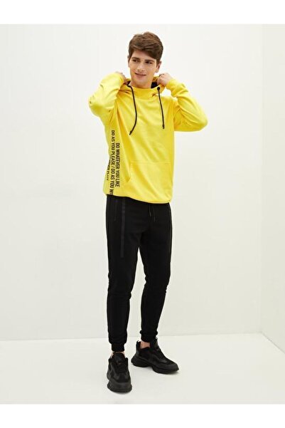 LC Waikiki Kapşonlu Uzun Kollu Baskılı Erkek Sweatshirt