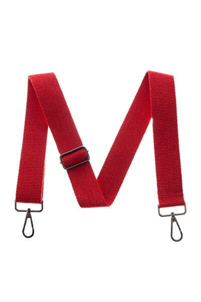 Miaju حقيبة طويلة حمراء بطول 125 سم - إكسسوار معدني أسود، حزام كتف وحزام قابل...