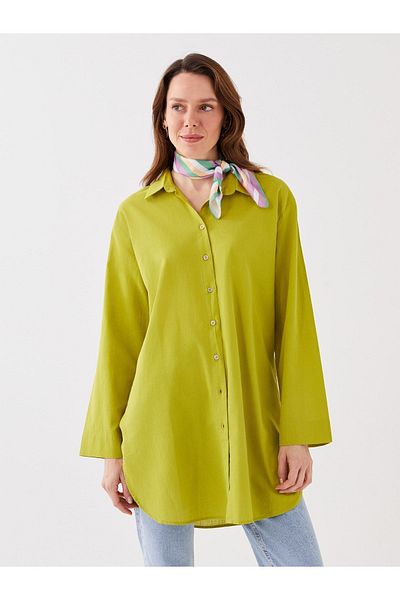 LC Waikiki Shirt Collar Plain Long Sleeve Women's Tunic