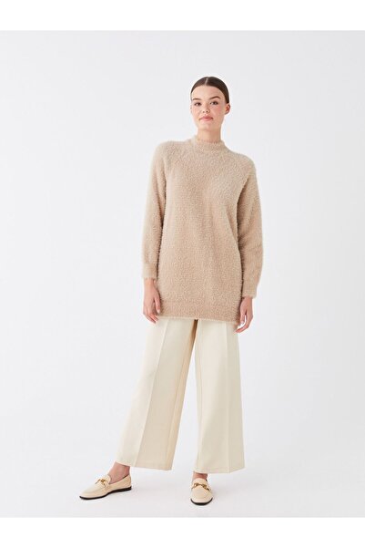 LC Waikiki Half Turtleneck Plain Long Sleeve Women's Knitwear Tunic