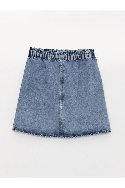 LC Waikiki LCW Kids Girl's Jeans Skirt with Elastic Waist