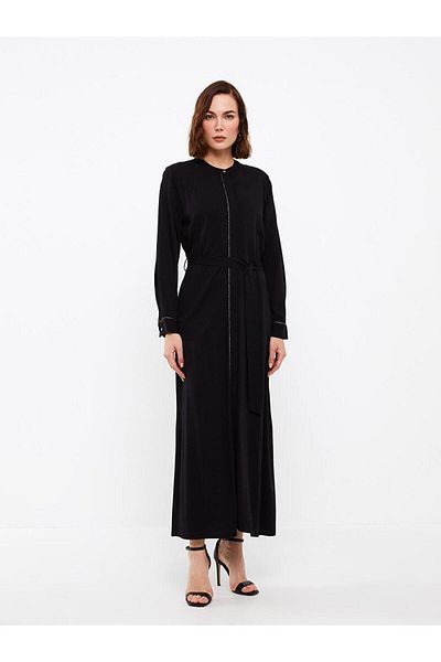 LC Waikiki Γυναικεία φεράτσα LCW Grace Crew Μασίφ μακρυμάνικο λαιμόκοψη