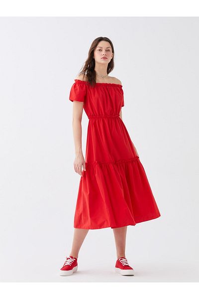 LC Waikiki Boat Neck Xside Women's Dress - Short Sleeve
