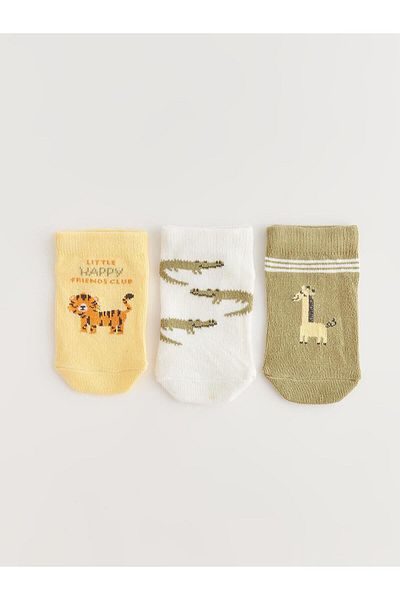 LC Waikiki LCW baby Patterned Baby Boy Booties Socks 3 pcs