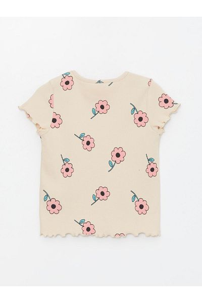 LC Waikiki Printed Crew Neck T-Shirt for Baby Girl