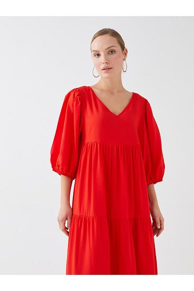 LC Waikiki V-Neck Straight Women's Dress