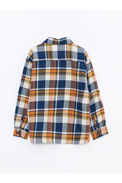 LC Waikiki LCW Kids Long Sleeve Plaid Patterned Cotton Boy Shirt
