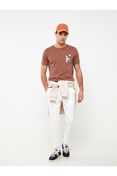 LC Waikiki Printed Men's Combed Cotton T-Shirt - Crew Neck, Short Sleeve