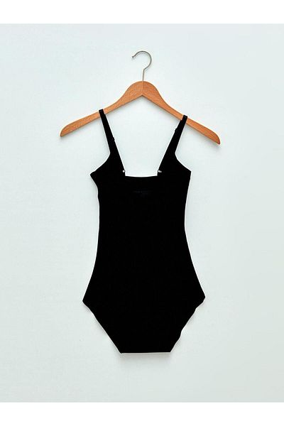 LC Waikiki LCW DREAM Γυναικείο κορμάκι με μονόχρωμο λαιμό U-λαιμόκοψη