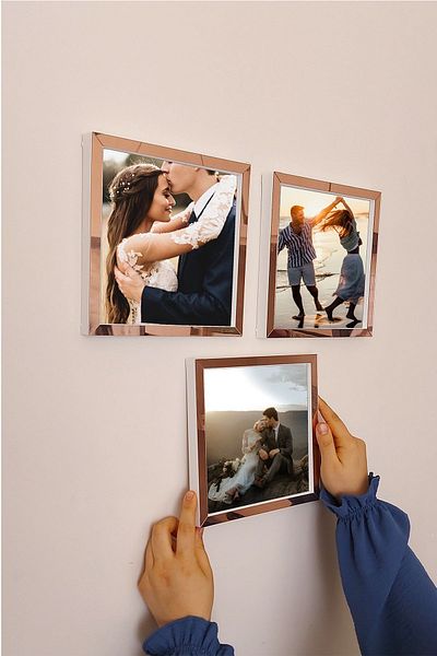 Verda Çerçeve 20x20 Cm fotografie completă 3 piese rame pătrate - adezive, 17,5x17,5 Cm fotografie