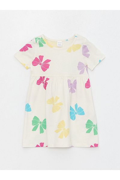 LC Waikiki Crew Neck Short Sleeve Dress for Baby Girl
