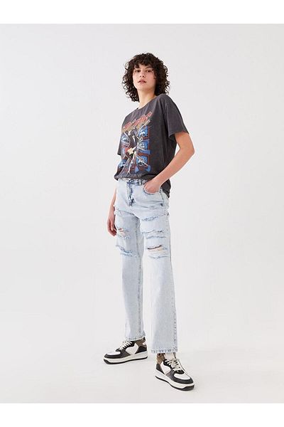 LC Waikiki Pantaloni slim pentru femei XSIDE cu talie înaltă