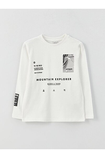 LC Waikiki Μακρυμάνικο μπλουζάκι για αγόρι με στάμπα LCW Kids Crew Neck