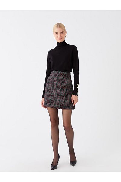 LC Waikiki Fusta de damă din tweed cu model cu fermoar în talie