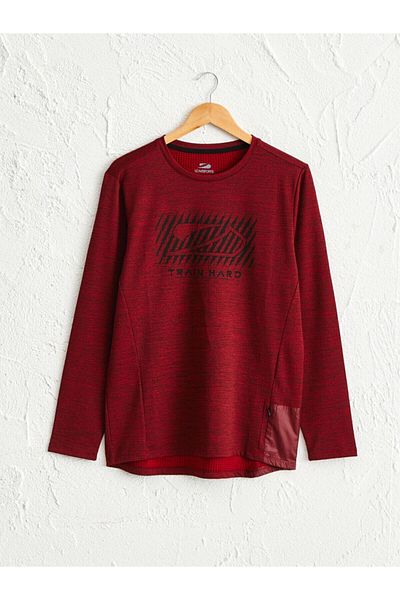 LC Waikiki Men's Claret Red Melange T-Shirt