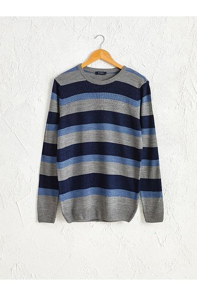 LC Waikiki Πλεκτό πουλόβερ Lcwaıkı Classic Crew Neck ριγέ λεπτό πλεκτό