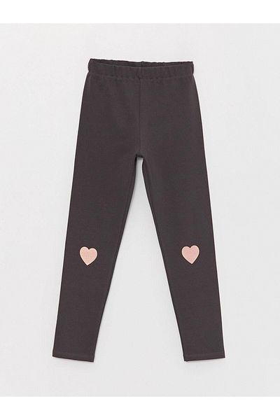 LC Waikiki LCW Kids Girl's Long Leggings - Elastic Waist and Printed