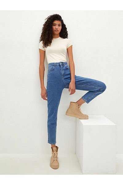 LC Waikiki Blugi Lcw Pantaloni de damă Rodeo cu talie înaltă, slim fit, cu buzunar